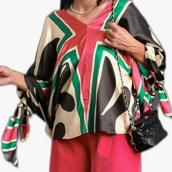 Umgee Abstract Print Top size large - Picture 1 of 9
